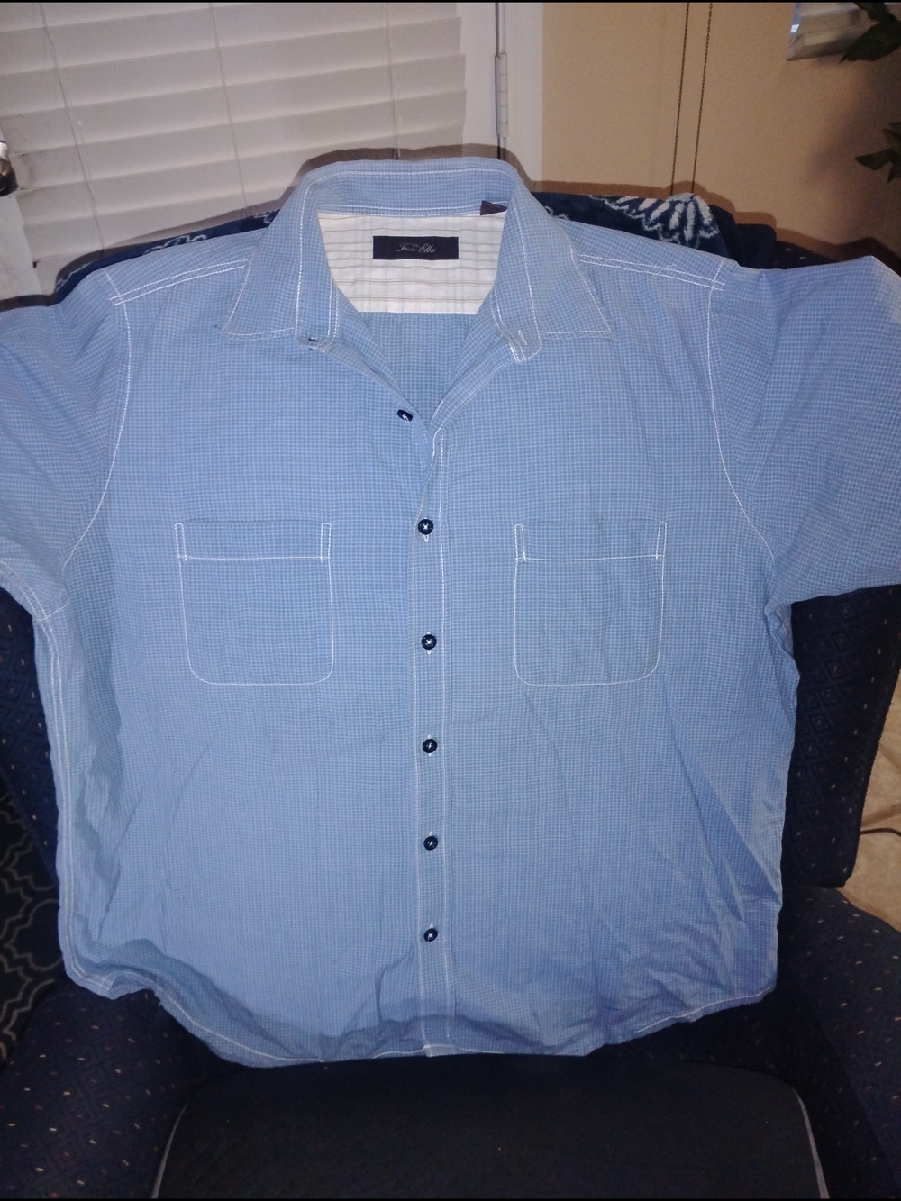 Tasso Elba Light Blue Short-Sleeve Button-Down Shirt